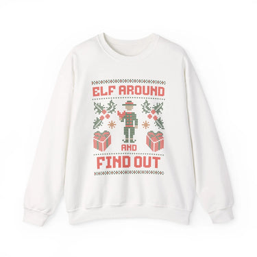 Elf Around & Find Out Funny Christmas Sweater - Sunlit Funlit Country Music Tees